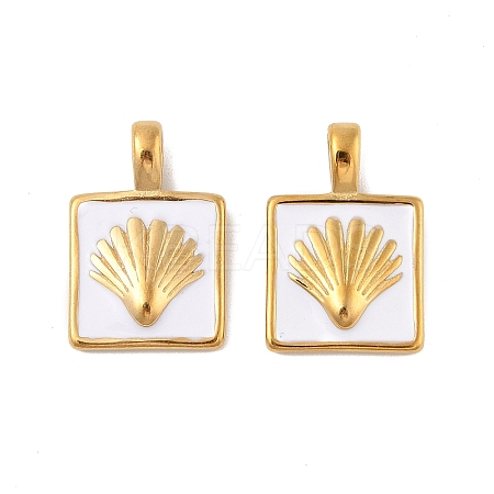 304 Stainless Steel Enamel Pendants STAS-P380-04G-1