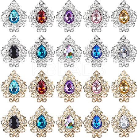 40Pcs 20 Style Zinc Alloy Cabochons FIND-BC0003-18-1