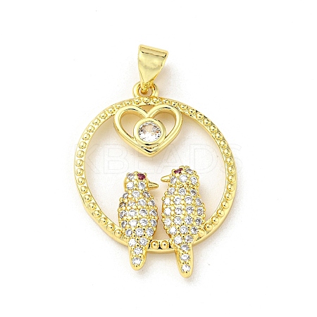 Brass Micro Pave Cubic Zirconia Pendants FIND-Z023-18G-1