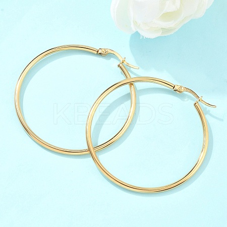 Ion Plating(IP) 304 Stainless Steel Hoop Earrings EJEW-N0016-11G-G-1
