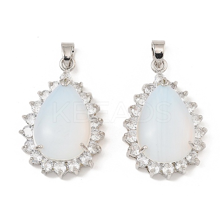 Opalite & Rhinestone Pendants G-K338-31P-03-1