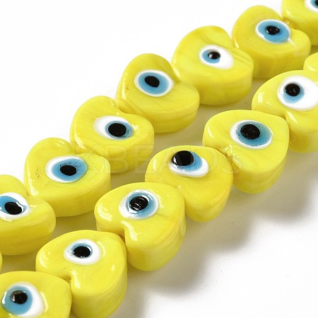 Handmade Evil Eye Lampwork Beads Strands LAMP-E023-07B-04-1