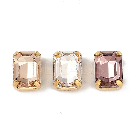 Brass Glass Rhinestone Sew on Rhinestones RGLA-B004-04A-G-1