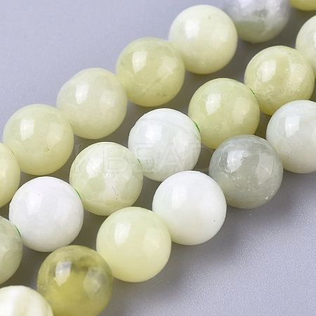 Natural Sinkiang Jade Beads Strands X-G-L538-036-6mm-1