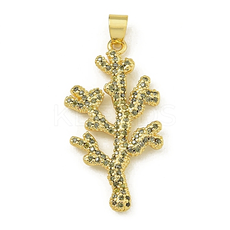 Rack Plating Brass Pave Cubic Zirconia Pendants KK-U029-11G-05-1