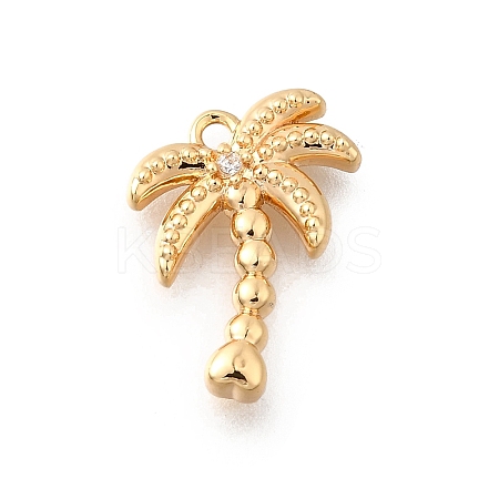 Brass Micro Pave Clear Cubic Zirconia Pendants KK-C096-16B-G-1