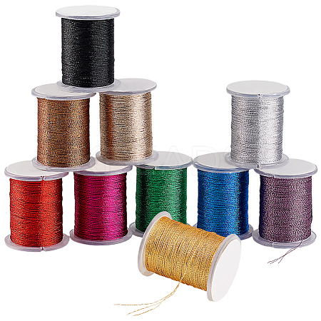 10 Rolls 10 Colors Waxed Nylon Cord DIY-WH0656-17A-1
