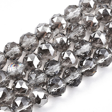 Electroplate Transparent Glass Beads Strands X-EGLA-N002-34C-C12-1