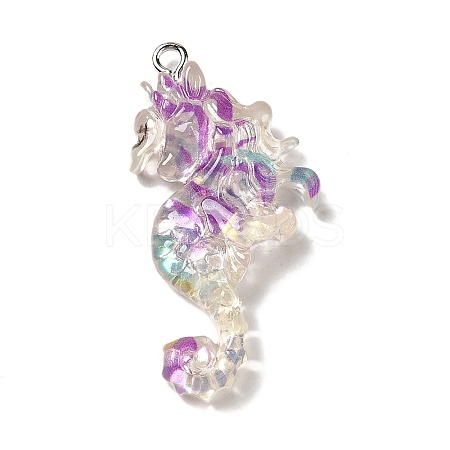 Ocean Theme Transparent Resin Pendants RESI-P029-07P-C-1