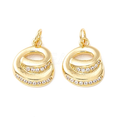 Rack Plating Eco-friendly Brass Micro Pave Clear Cubic Zirconia Charms KK-D072-01G-E-NR-1