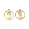 201 Stainless Steel Laser Cut Pendants STAS-P428-10G-03-1