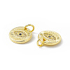 Rack Plating Brass Micro Pave Cubic Zirconia Charms KK-B065-01G-2