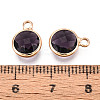 Golden Tone Brass Glass Charms GLAA-ZX008-24A-G-3