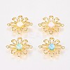 Brass Flower Links Connectors KK-K208-04-G-1