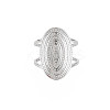 Non-Tarnish 304 Stainless Steel Oval Wide Open Cuff Ring for Women LS-RJEW-S405-172P-1