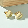 Brass Micro Pave Clear Cubic Zirconia Stud Earrings for Women LS-EJEW-U034-02G-03-2
