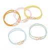 2Pcs 2 Style Glass Seed & Natural Pearl Beaded Stretch Bracelets Set for Women BJEW-JB09356-1
