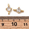Brass Pave Clear Cubic Zirconia Connector Charms KK-P340-07B-G-3