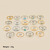 19Pcs 19 Styles Alloy & Resin Cuff Rings/Finger Rings Sets for Women FS-WGA4364-01-3