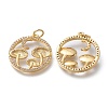 Autumn Theme Brass Micro Pave Clear Cubic Zirconia Pendants ZIRC-H104-01-G-2