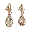 Brass Micro Pave Clear Cubic Zirconia Dangle Earrings EJEW-JE06947-2