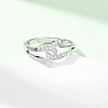 304 Stainless Steel Clear Cubic Zirconia Finger Rings for Women RJEW-Z115-01P-4