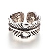 Alloy with Brass Wide Band Finger Rings RJEW-JL037-AS-2