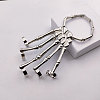 Punk Style Alloy Skeleton Hand Ring Bracelets with Finger Nails Tip Claw FS-WG41BB9-02-2