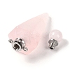 Natural Rose Quartz Faceted Cone Openable Perfume Bottle Big Pendants G-L524-18P-12-3