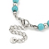 304 Stainless Steel & Synthetic Turquoise Round Beaded Bracelets for Women BJEW-G717-10-4
