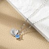925 Sterling Silver Micro Pave Cubic Zirconia Pendant Necklaces for Women NJEW-V007-01P-1