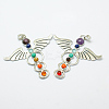 Vintage Chakra Jewelry Alloy Bezel Gemstone Big Pendants G-M039-01-1