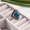 Natural Banded Agate Adjustable Rings G-P560-03AS-16-3