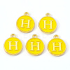 Golden Plated Alloy Enamel Charms ENAM-S118-09H-1