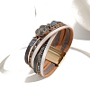 Braided PU Leather Crod Multi-strand Bracelets for Women PW-WGA5B72-03-1