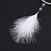 Woven Web/Net with Feather Pendant Decorations HJEW-I013-02-4