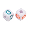 Opaque Acrylic Enamel European Beads AC-ACBA1794-04O-2