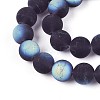 Frosted Transparent Glass Beads Strands GLAA-T032-T10mm-MBB03-3