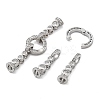 Brass with Clear Cubic Zirconia Fold Over Clasps KK-Z080-09P-2