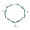 Natural Green Aventurine Chip & Imitaton Round Pearl Beaded Adjustable Necklaces NJEW-JN05227-03-4