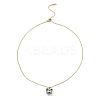 Butterfly Glass Pendant Necklaces NJEW-E105-06KCG-01-2
