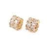 Brass Micro Pave Clear Cubic Zirconia Beads KK-B100-003G-1