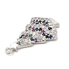 Rack Plating Brass Pave Cubic Zirconia Pendants KK-R150-07P-3