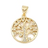 Rack Plating Brass Micro Pave Cubic Zirconia Pendants KK-H509-20G-03-1