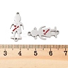 Valentine's Day 304 Stainless Steel FireBrick Enamel Boy Girl Connector Charms STAS-Z078-16P-3