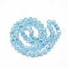 Plated Transparent Glass Beads Strands EGLA-R108-8mm-M-4
