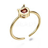 Brass Micro Pave Cubic Zirconia Cuff Rings RJEW-Q161-006-NF-1