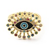 Colorful Cubic Zirconia Evil Eye with Enamel Adjustable Ring KK-H439-46G-2