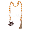 Round Wooden Beaded Autumn Decoration AJEW-WH20019-60-6