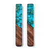 Transparent Resin & Walnut Wood Big Pendants RESI-TAC0017-03C-1
